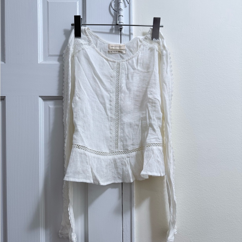 Urban Outfitters Ivory Lace Detail Top